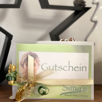 Sima’s Gutschein für das Ladengeschäft.